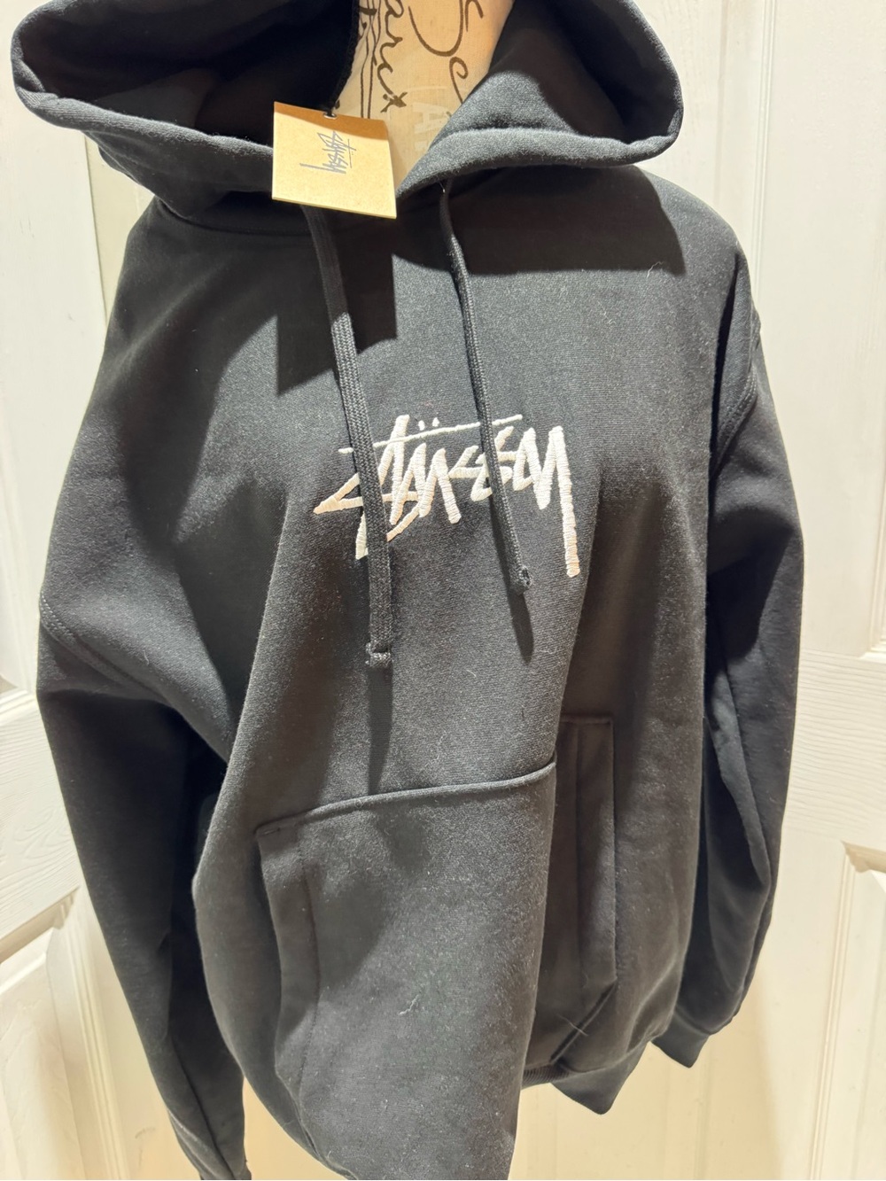 Black Logo Hoodie - Men's Pullover Sweatshirt